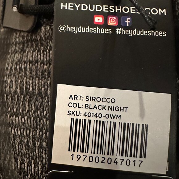 HEY DUDE SIROCCO BLACK KNIGHT 11 - Picture 2 of 5